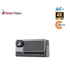 iSV-T3  Three Channel Dashcam, 4G LTE+True 4K SONY IMX415 Sensor, Remote Live-View, IR Night Vision, 24/7 Parking Mode