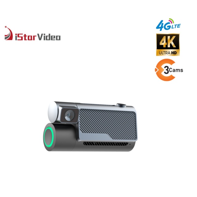 iSV-D12  Three Channel Dashcam, 4G LTE+True 4K SONY IMX415 Sensor, Remote Live-View, IR Night Vision,24/7 Parking Mode