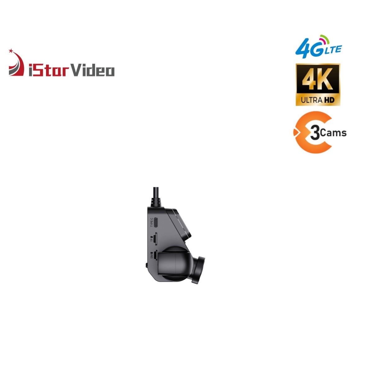 StarVideo iSV-T5Pro 4G Dash Cam - 3-Channel 4K Sony Sensor Remote Monitoring
