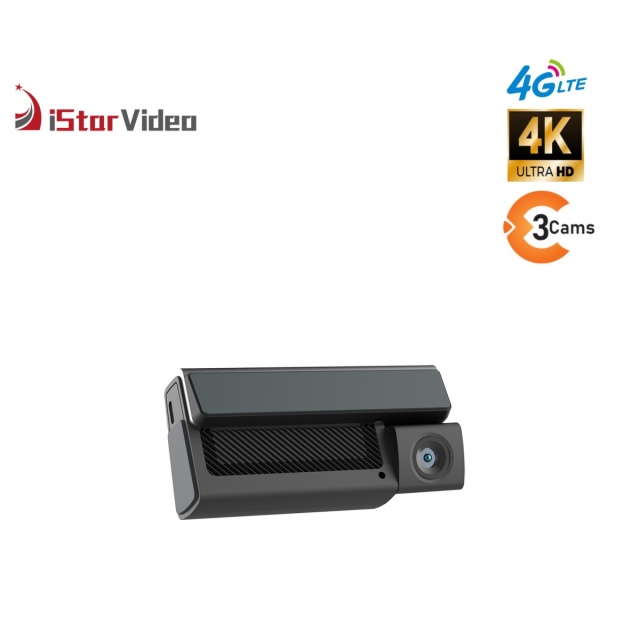 iSV-T3  Three Channel Dashcam, 4G LTE+True 4K SONY IMX415 Sensor, Remote Live-View, IR Night Vision, 24/7 Parking Mode