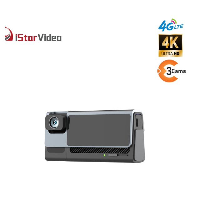 iSV-T3Plus  3''IPS Touch Screen,3 Channel Dashcam, 4G LTE+True 4K SONY IMX415 Sensor, Remote Live-View, 24/7 Parking Mode