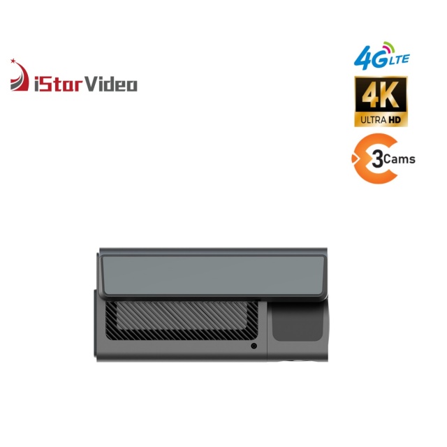 iSV-T3Plus  3''IPS Touch Screen,3 Channel Dashcam, 4G LTE+True 4K SONY IMX415 Sensor, Remote Live-View, 24/7 Parking Mode