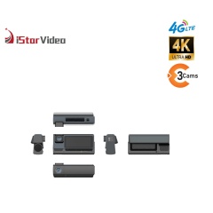 iSV-T3Plus  3''IPS Touch Screen,3 Channel Dashcam, 4G LTE+True 4K SONY IMX415 Sensor, Remote Live-View, 24/7 Parking Mode
