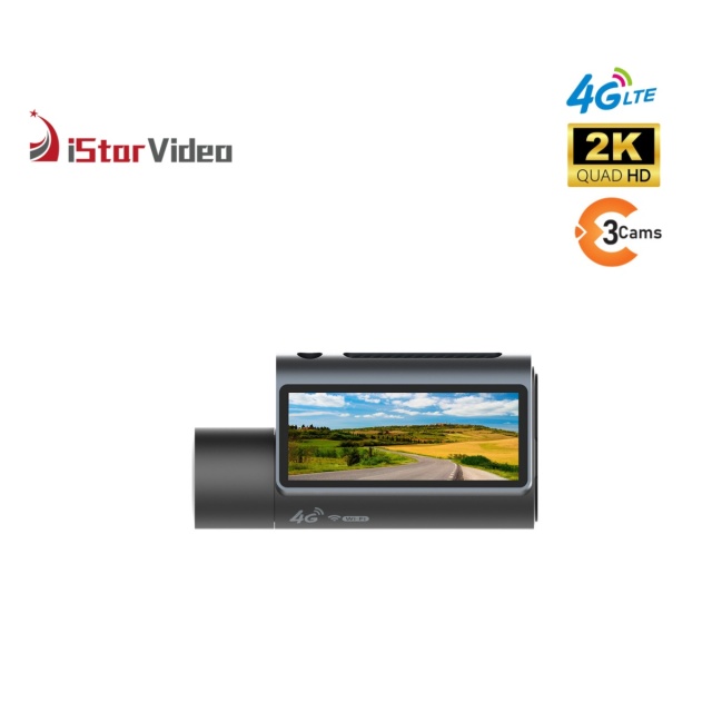 iSV-F10Plus 4G 3-Channel 2K Dash Cam with 3.18” IPS Touch Screen, Cloud GPS & Remote Live Monitoring