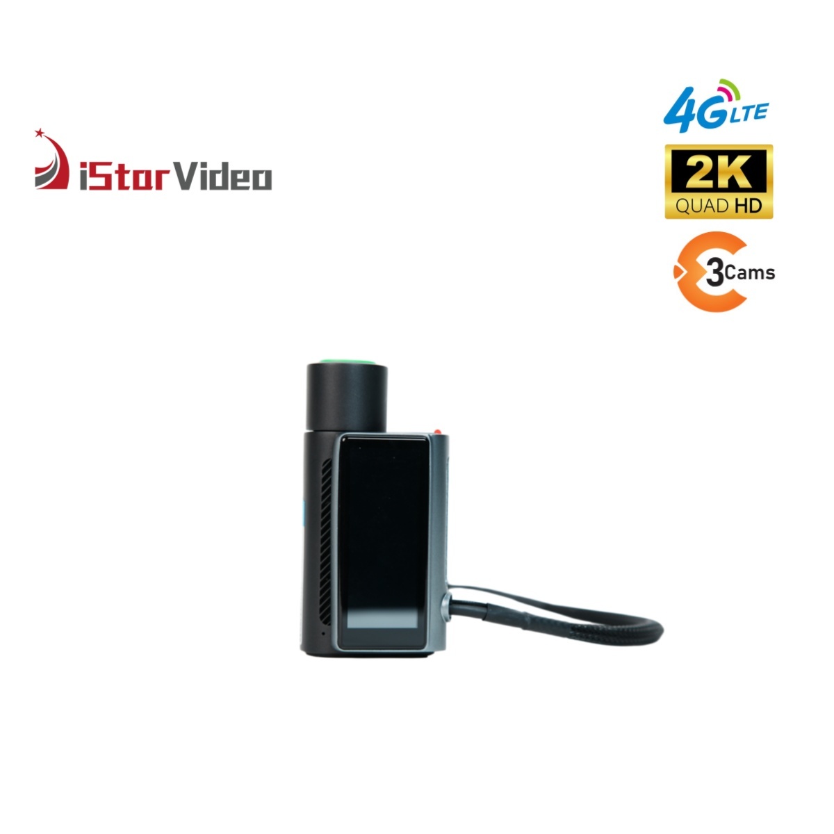 iSV-F10Plus 4G 3-Channel 2K Dash Cam with 3.18” IPS Touch Screen, Cloud GPS & Remote Live Monitoring
