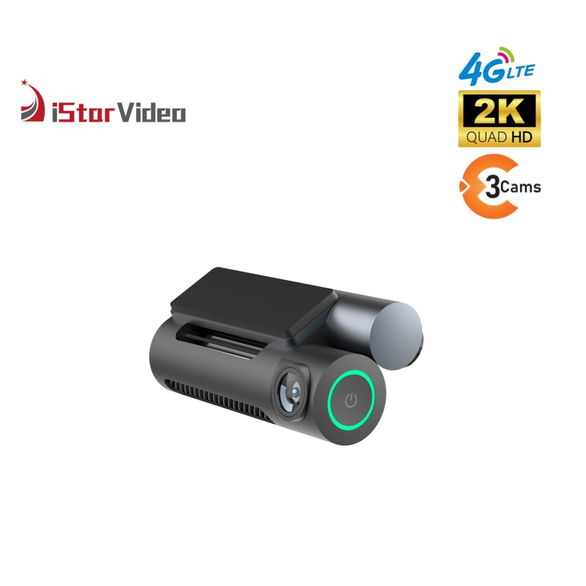 iStarVideo iSV-F12 4G Cloud Dash Cam - 2K+1080P+1080P 3-Lens DVR