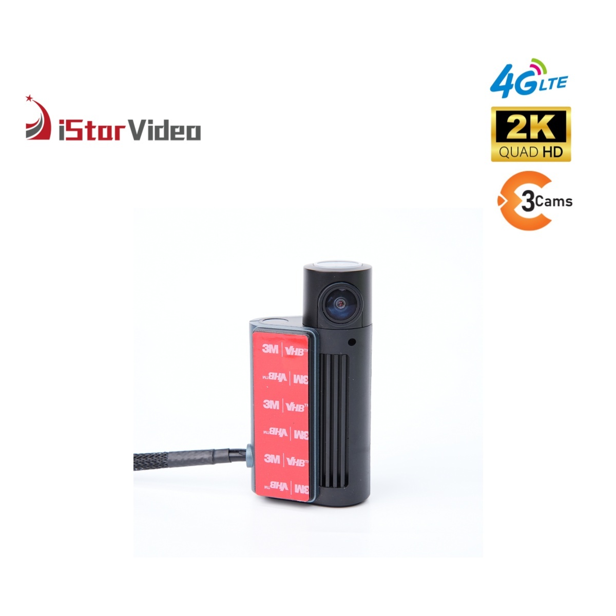 iStarVideo iSV-F10 4G GPS Dash Cam - 2K+1080P+1080P Three Cams Cloud DVR