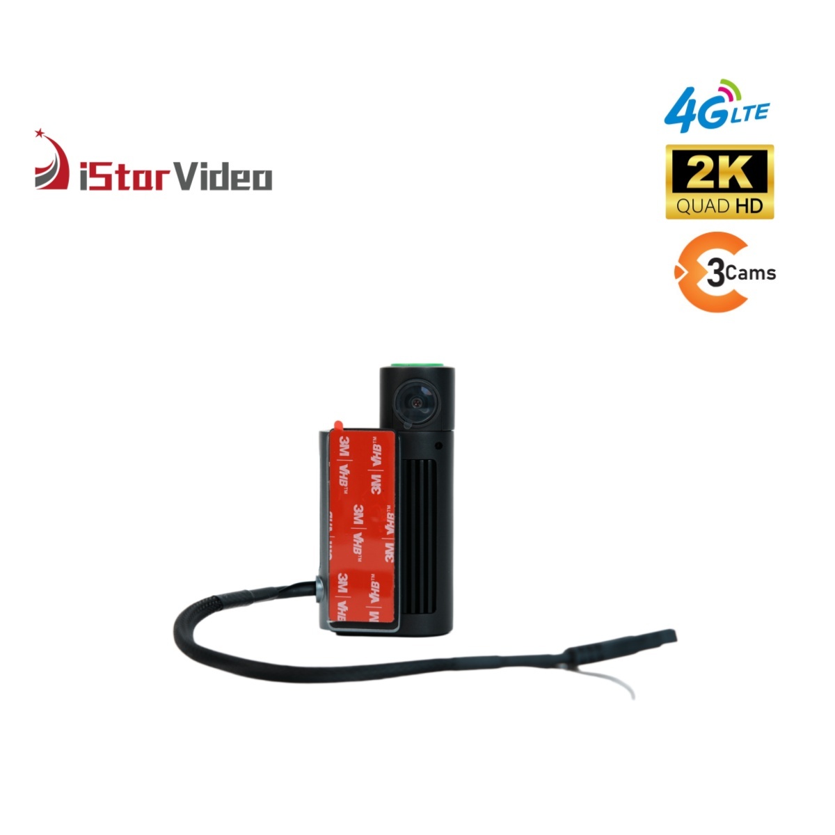 iSV-F10Plus 4G 3-Channel 2K Dash Cam with 3.18” IPS Touch Screen, Cloud GPS & Remote Live Monitoring