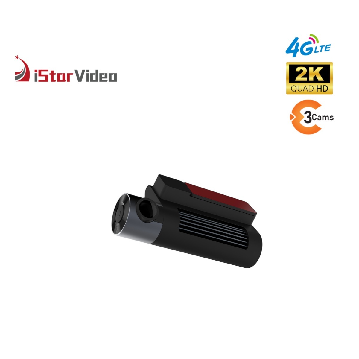 iSV-F7Plus Three Channel Dashcam, 4G LTE Connectivity, 2K+1080P+1080P, Real-time Remote View, IR Night Vision, 24/7 Parking Surveillance Mode