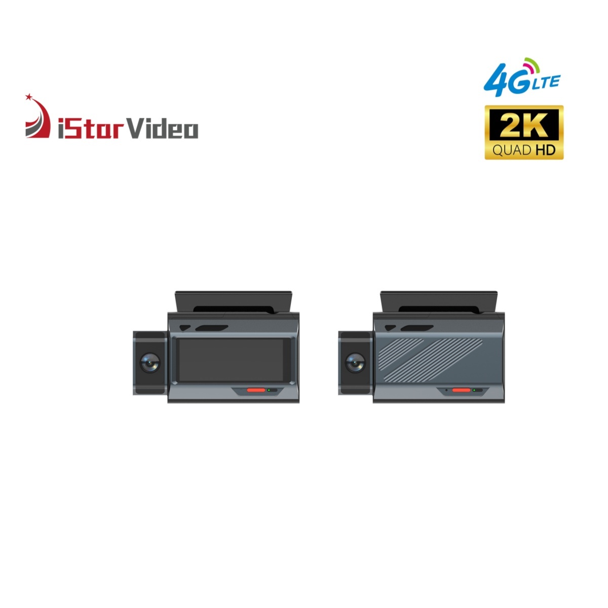 iSV-D8 4G 2K 2CH Dash Camera with Screen GPS Remote Live View Dual Channel Recording