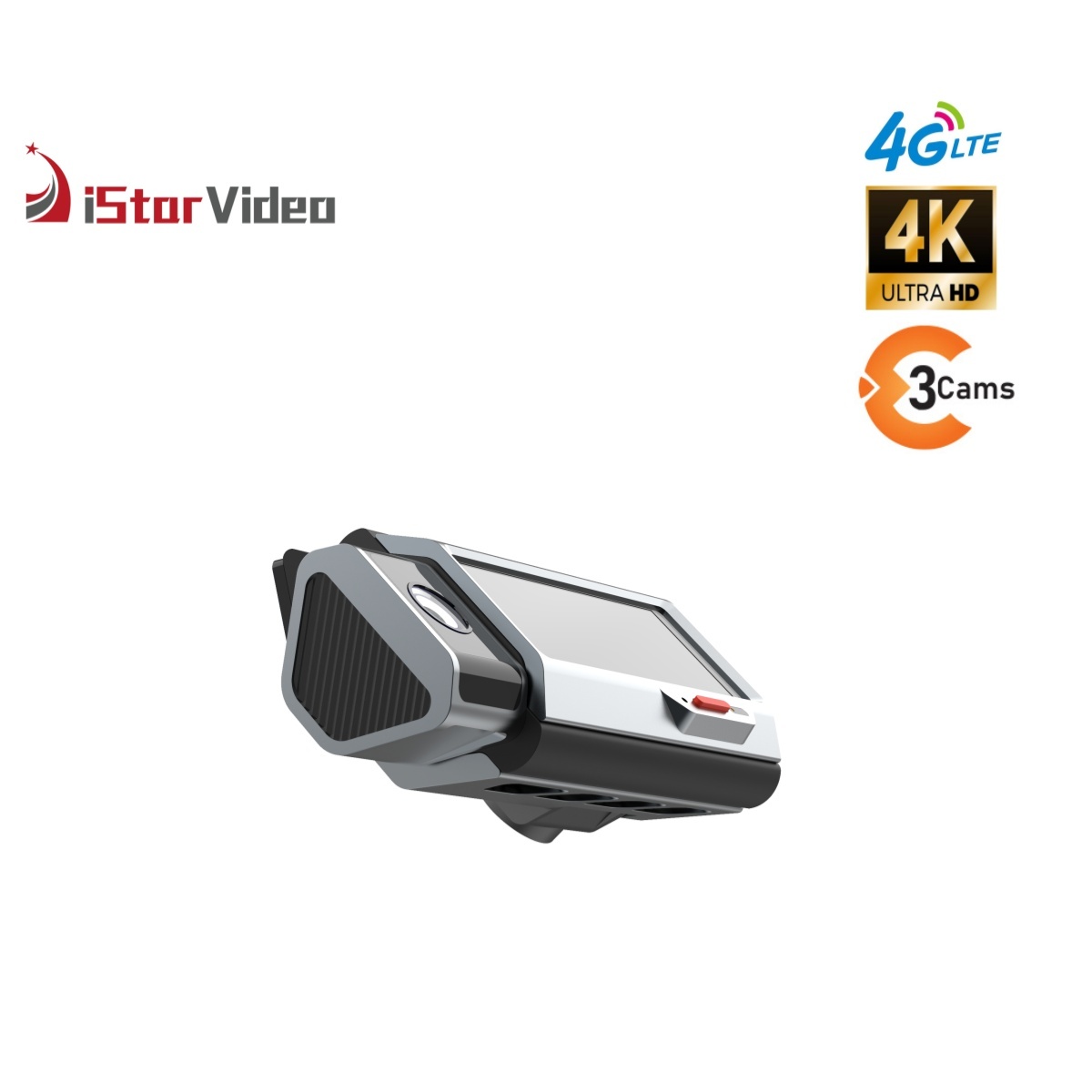 iStarVideo iSV-T8 4G Cloud Dashcam, 3-Camera 4K UHD Sony Sensor Car Recorder, IR Night Vision Two-Way Talk GPS Tracking