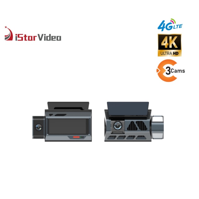iStarVideo iSV-T8 4G Cloud Dashcam, 3-Camera 4K UHD Sony Sensor Car Recorder, IR Night Vision Two-Way Talk GPS Tracking