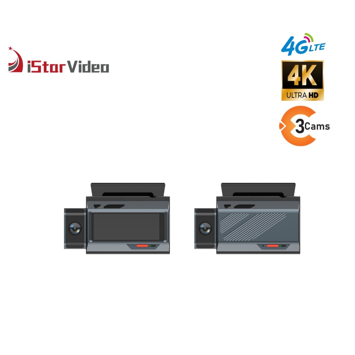 iStarVideo iSV-T8 4G Cloud Dashcam, 3-Camera 4K UHD Sony Sensor Car Recorder, IR Night Vision Two-Way Talk GPS Tracking