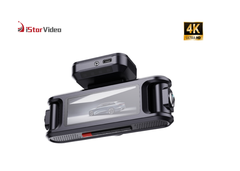 iSV-K4B- Pro 360° View 4‑Channel 4K Dash Cam, 3.0" IPS Display, IR Night Vision, 24H Parking Monitor for Car Truck Commercial Fleet