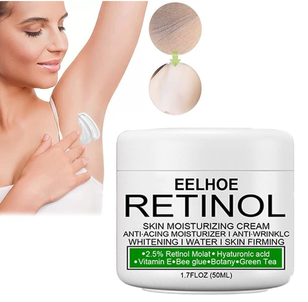 Retinol Whitening Cream for Private Part Brighten Dark Skin Permanent Bleaching Lotion for The Whole Body Underarm Knee Buttocks