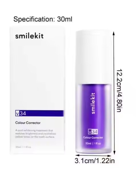 SMILEKIT V34 Purple Whitening Toothpaste Remove Smoke Stain Remove Stains Reduce Yellowing Care For Teeth Gums Fresh Breath