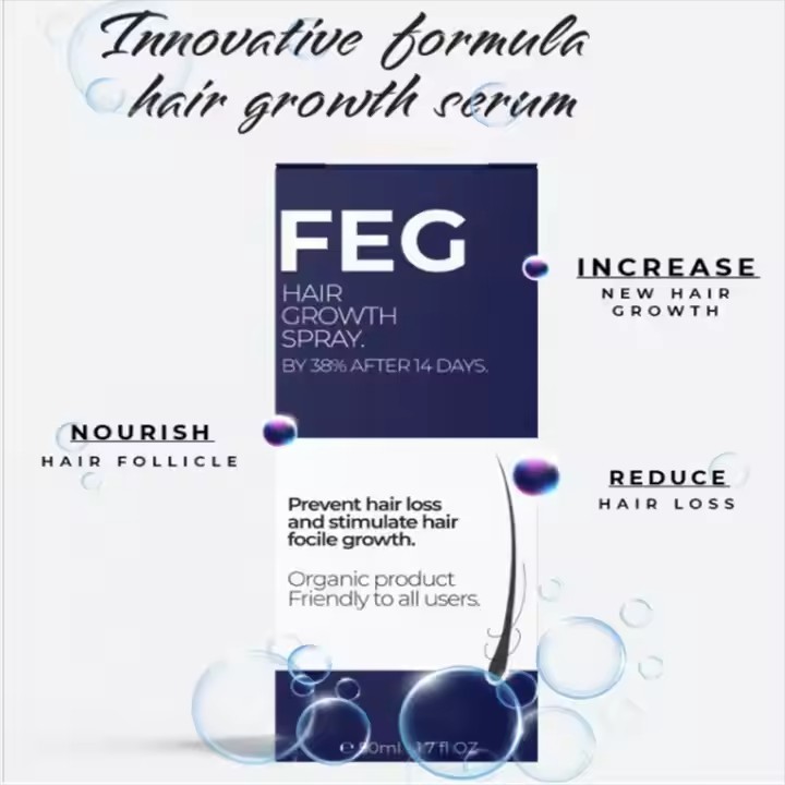 New  anti-hair loss FEG hair growth oil spray for thicker, longer hair treatments
