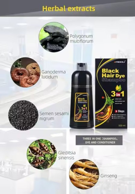Grass Natural Mido Black Hair Dye Dark Brown Permanent Mido Black Hair Dye shampoo