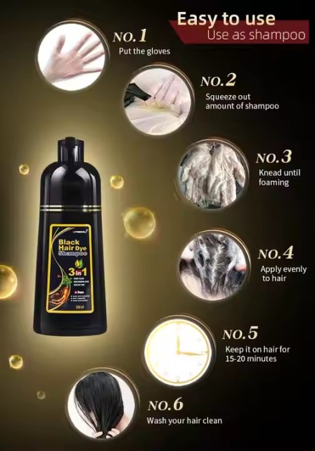 Grass Natural Mido Black Hair Dye Dark Brown Permanent Mido Black Hair Dye shampoo