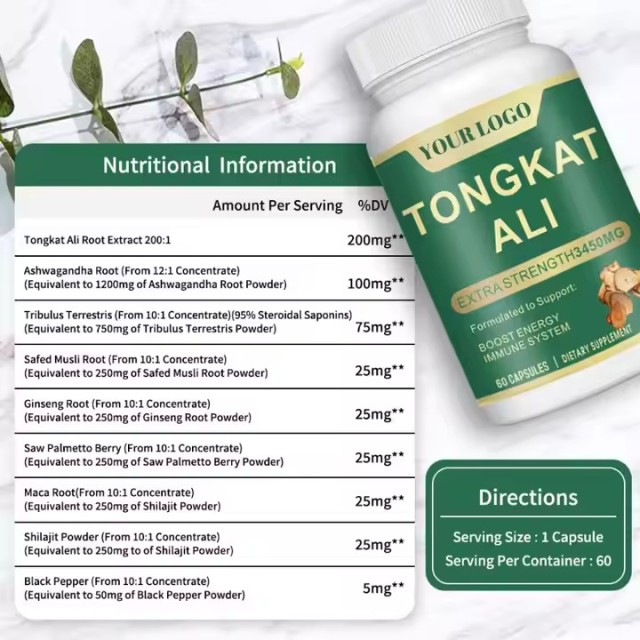 Natural Herbal Tonka Arimaca Root Extract Male Energy Enhanced Support Tribulus Terrestris Capsules
