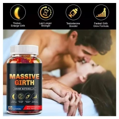 OEM 3-Inch Growth Ashwagandha Male Enhancement Gummies 60 Count Enlarger Thicken Longer Bigger for Men Not for Pregnant Women