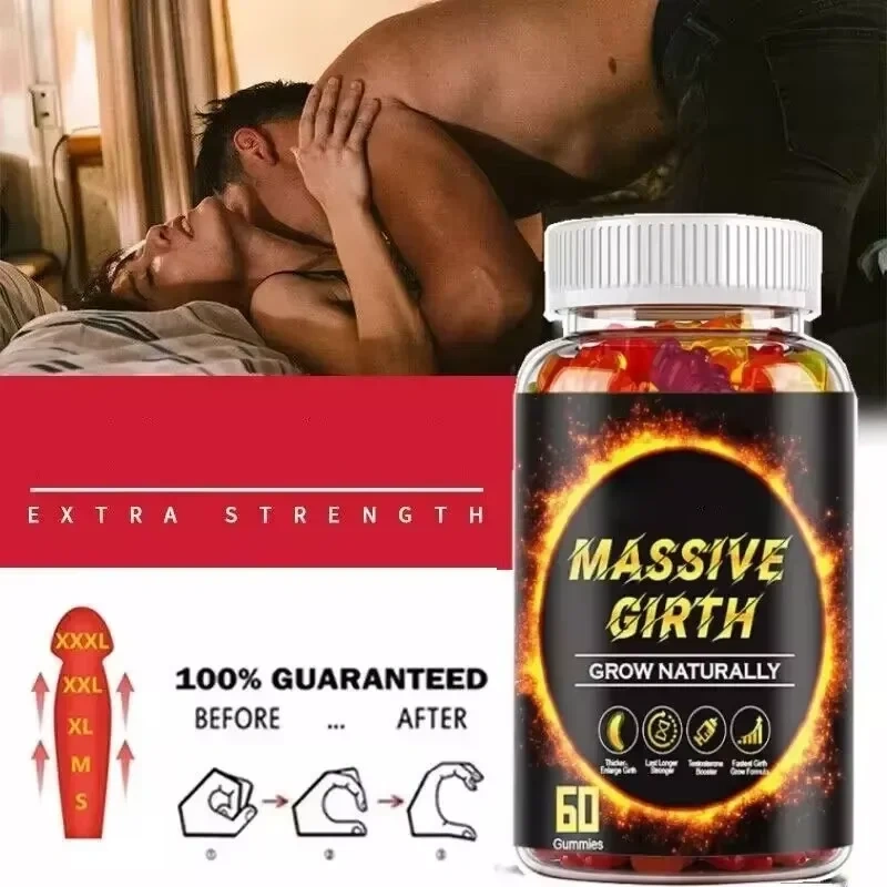 OEM 3-Inch Growth Ashwagandha Male Enhancement Gummies 60 Count Enlarger Thicken Longer Bigger for Men Not for Pregnant Women