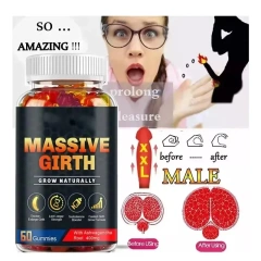 OEM 3-Inch Growth Ashwagandha Male Enhancement Gummies 60 Count Enlarger Thicken Longer Bigger for Men Not for Pregnant Women