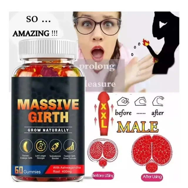 OEM 3-Inch Growth Ashwagandha Male Enhancement Gummies 60 Count Enlarger Thicken Longer Bigger for Men Not for Pregnant Women