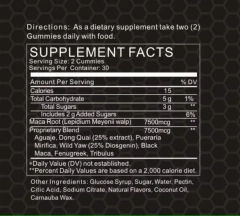 OEM 3-Inch Growth Ashwagandha Male Enhancement Gummies 60 Count Enlarger Thicken Longer Bigger for Men Not for Pregnant Women