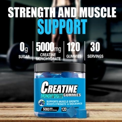 OEM Creatine Monohydrate Gummy 5g of Creatine Monohydrate Per Serving for Women&Men Energy Booster Creatine Gummies