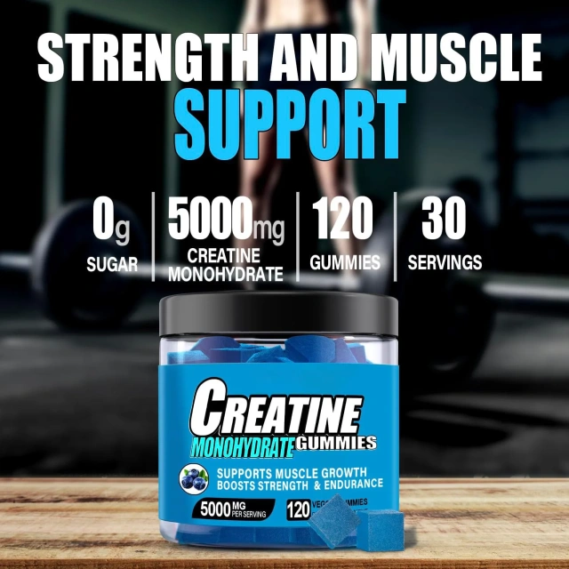 OEM Creatine Monohydrate Gummy 5g of Creatine Monohydrate Per Serving for Women&Men Energy Booster Creatine Gummies