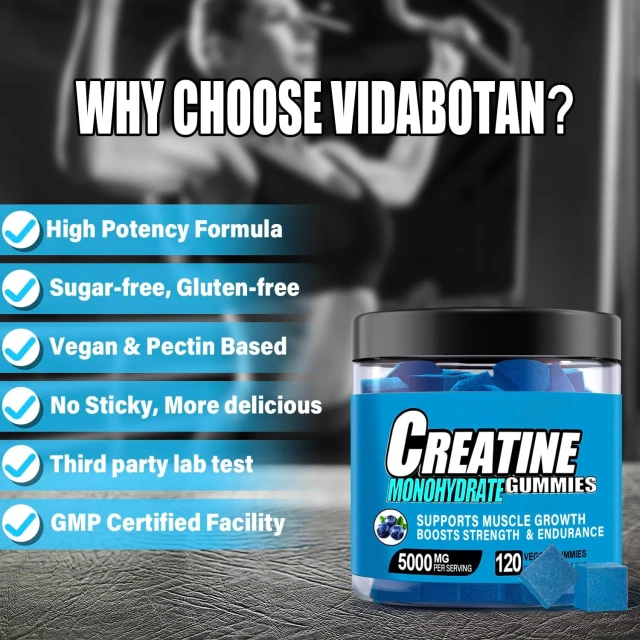 OEM Creatine Monohydrate Gummy 5g of Creatine Monohydrate Per Serving for Women&Men Energy Booster Creatine Gummies