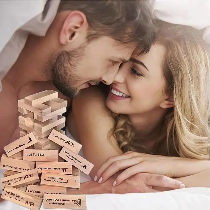 Factory Direct Block Tower Tumbling Wooden Tower Stacking Block for Couples Date Night Ideas for Valentine Lover Drunking Games