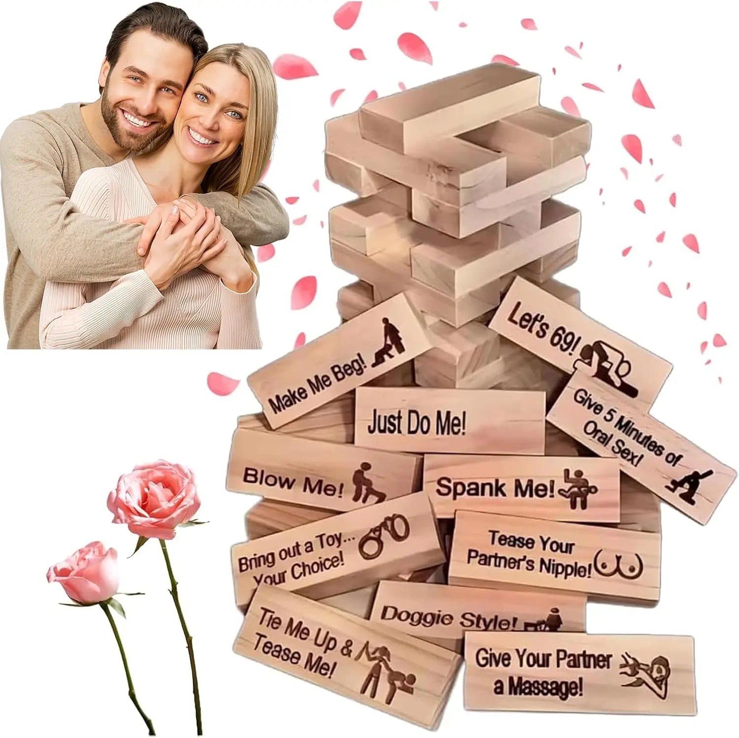 Factory Direct Block Tower Tumbling Wooden Tower Stacking Block for Couples Date Night Ideas for Valentine Lover Drunking Games