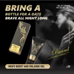 Intensive Golden Deer Head Male Penis Massage Plus Gel Private Part Repair Cream Adult Products Wholesale