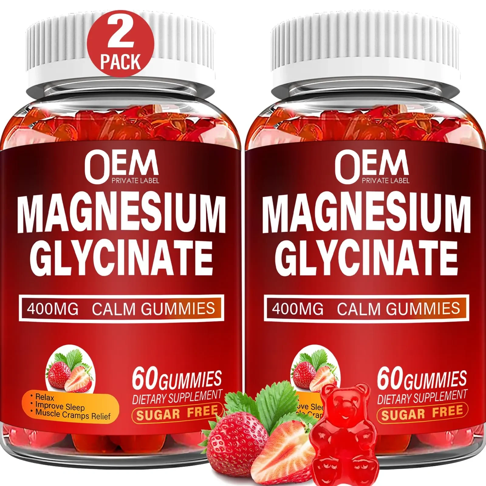 OEM Private Label Magnesium Complex Gummies Magnesium Citrate Magnesium Glycinate With Zinc Supplement for Calm Relaxation