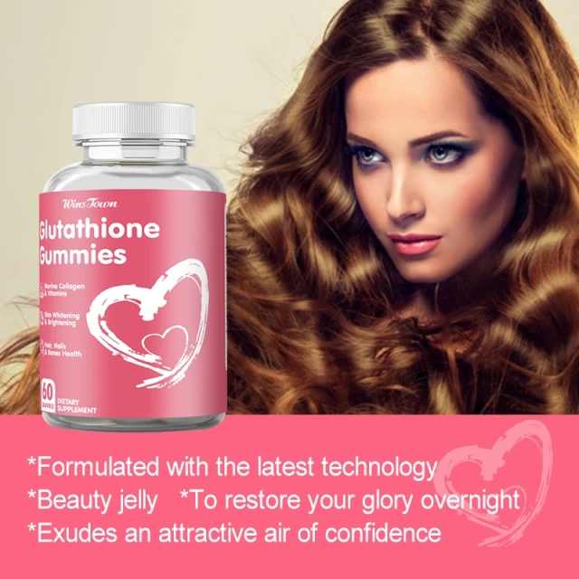 Glutathione Plus Skin Whitening Glowing Product Skin Lightening Collagen Supplement Private Label Glutathione Gummies