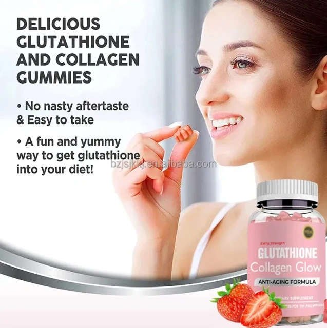 Skin Supplement Private Label Skin Whitening Gummies Biotin Collagen Skin Glow Gummy L-GLUTATHIONE GUMMIES Glowing