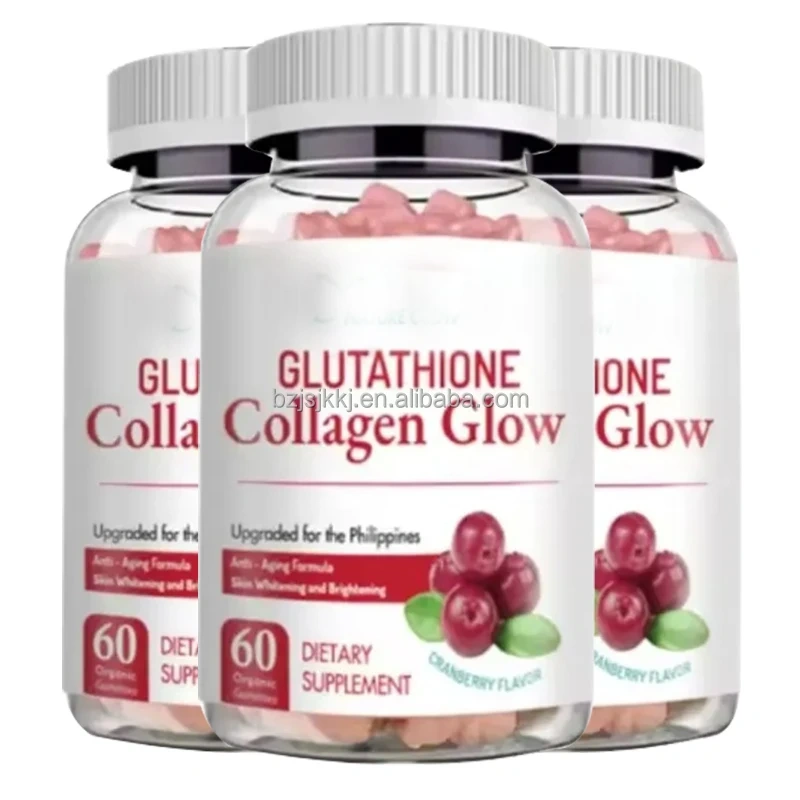 OEM Collagen Supplements  Pectin Bear Gummy Jelly Candy L-glutathione Skin Lightening Gummies