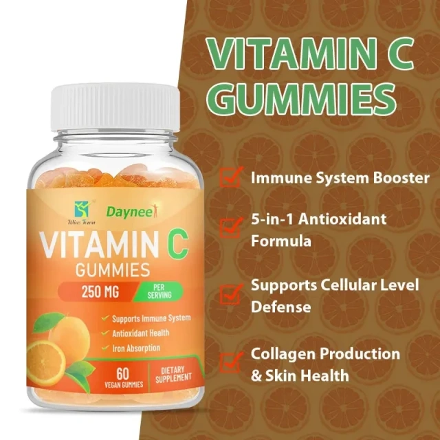 Daynee Vitamin C Gummies Supplement Gummies for Women Iron and Vitamin C for Absorption Vitamins for Pregnancy