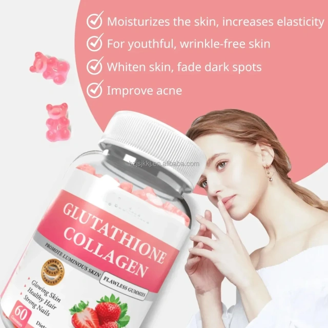 WelnessWays Glow Collagen Glow Gummies Strawberry Flavor 60 Chewable Gummies