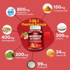 OEM Private Label Magnesium Complex Gummies Magnesium Citrate Magnesium Glycinate With Zinc Supplement for Calm Relaxation