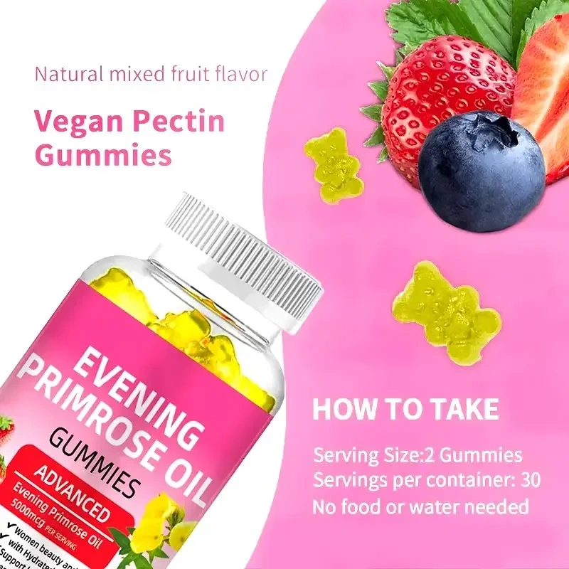 Private Label Natural Skin High Quality Evening Primrose Oil Supplement 1000mg Vitamin Evening Primrose Gummies