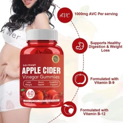 OEM Private Label Apple Cider Vinegar Gummy Arnitine Supplement Organic Health  Vegan Apple Cider  for Weight Control