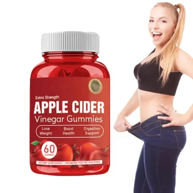 OEM Private Label Apple Cider Vinegar Gummy Arnitine Supplement Organic Health  Vegan Apple Cider  for Weight Control