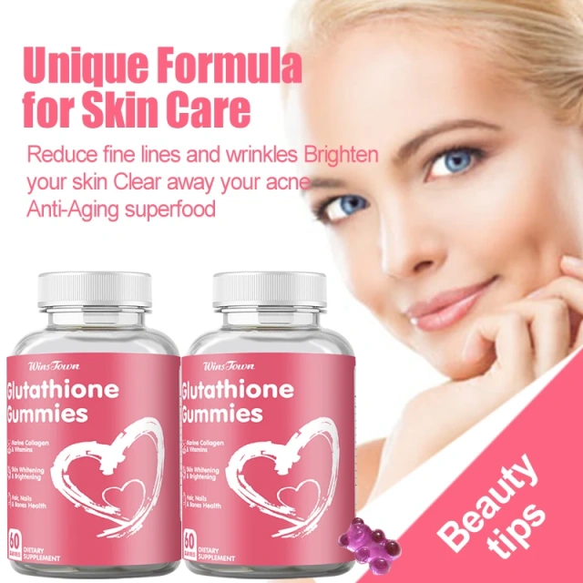 Glutathione Plus Skin Whitening Glowing Product Skin Lightening Collagen Supplement Private Label Glutathione Gummies
