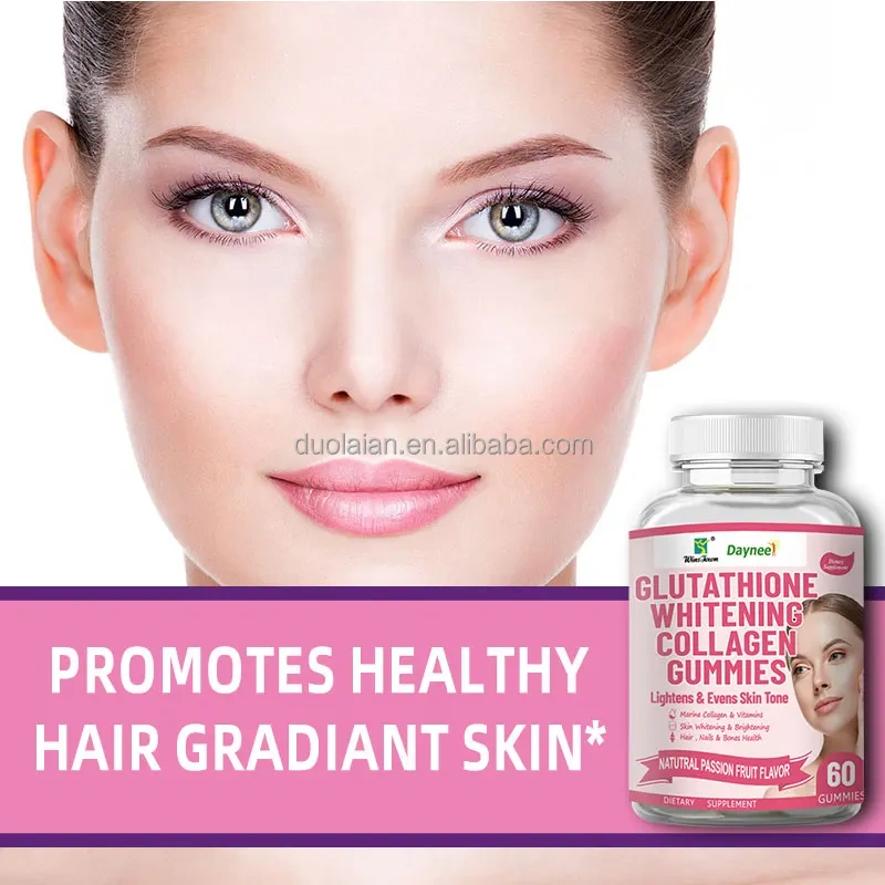 Private Label Natural L-G Lutathione Skin Lightening G Lutathione Reduced Whitening Skin Collagen Gummies