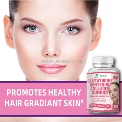 Private Label Natural L-G Lutathione Skin Lightening G Lutathione Reduced Whitening Skin Collagen Gummies