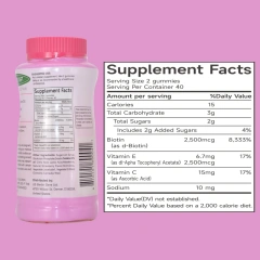 OEM ODM Strawberry Gummies With Vitamin for Women Supports Hair, Skin, and Nail Health Biotin Hair Nail Skin Growth Gummies