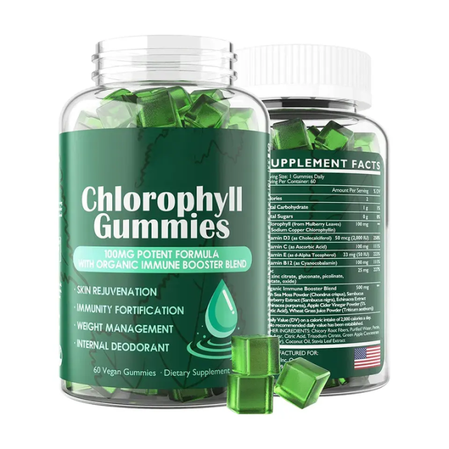 Natural Chlorophyll Liver Detox Healthcare Supplement Gummy Candy Boost Health Immunity Gummies Memory